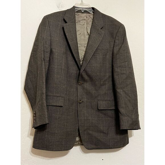 Ralph Lauren tweed wool plaid blazer jacket 42L 42 L